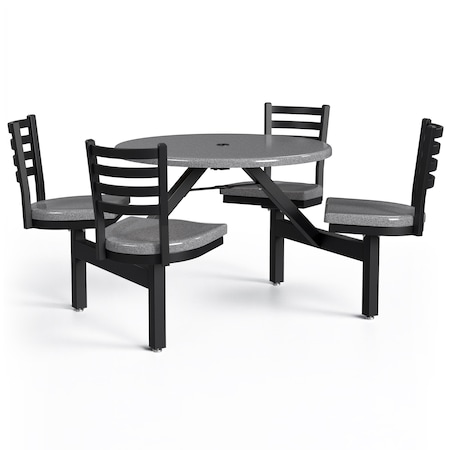 Palmer Hamilton Picnic Table, Fiberglass, Gray PH-4S36RD-SGBSG