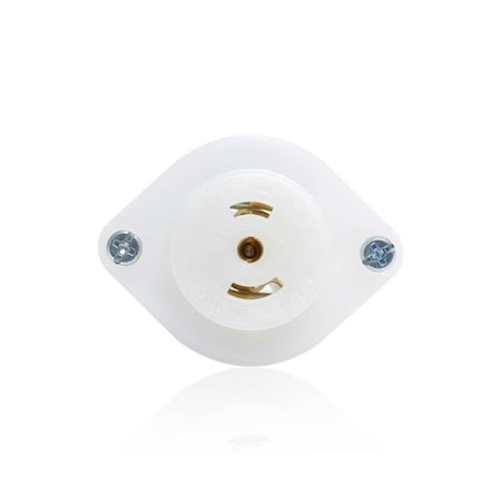 Leviton Midget Flanged Locking Receptacle, ML3-15R, 15 A, 125/250V AC, Single Phase, 3 Pole, Flush Mount ML3-PER