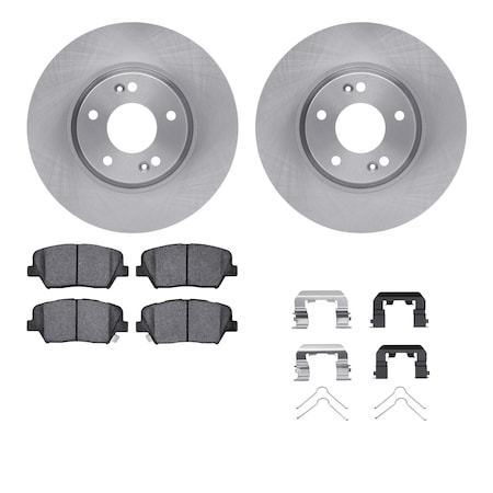 Dynamic Friction Co DFC Brake Rotor with 5000 Brake Pads and Hardware Kit 6512-03242