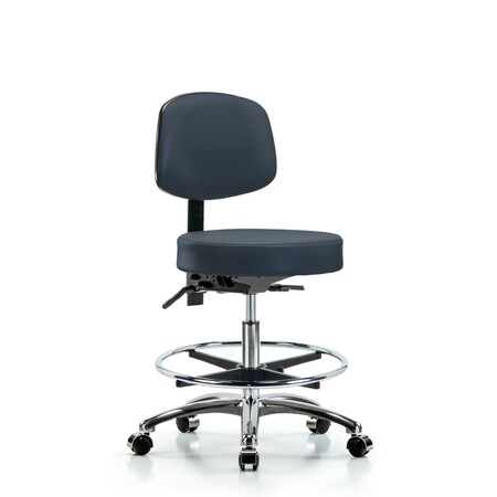 Blue Ridge Ergonomics Ben Stool, Vin Med, Bk, CF, Cast, Nav BR-VMBST-CR-T1-CF-CC-8582
