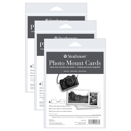 Strathmore Photo Mount Cards & Envelopes, Classic Embossed Border, Full Size, 5x6.875 inch, 18PK P205-182