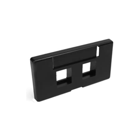 Leviton 2-Port Faceplate Fits Standard, Modular Furniture, Black W/Id Window 49910-SE2