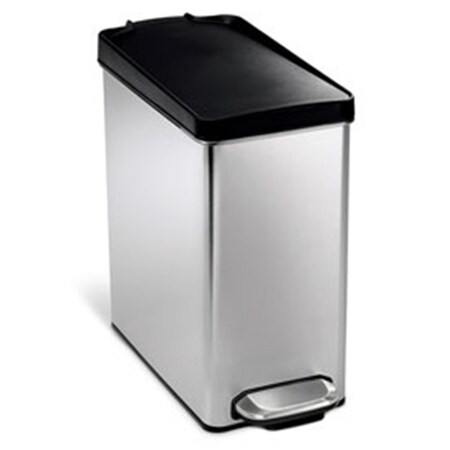 Simplehuman Profile Step Can with Plastic Lid - 2.6 gal Brushed Stainless Steel CW1180