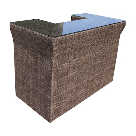 Hospitality Rattan Patio Soho Bar with Glass 903-6141-JBP-GL