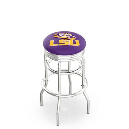 Holland Bar Stool Co 25" Chrome 2-Ring Louisiana State Swivel Bar Stool, Accent Ring L7C3C25LaStUn