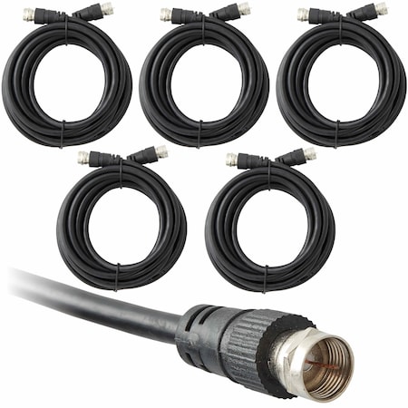 Newhouse Hardware 12 ft. Coaxial Cable Black RG59/U, 5PK CX59U12-BK-05