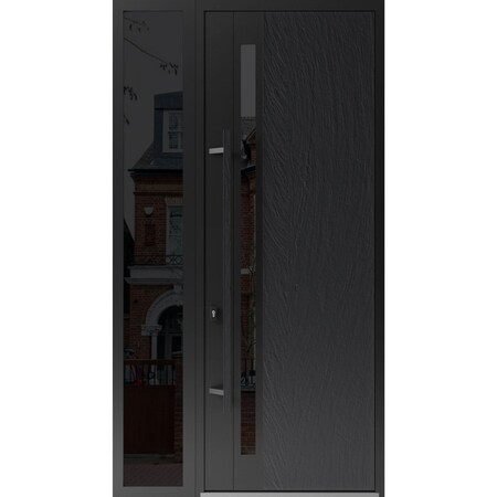Vdomdoors Steel Door Dekton 0163 Ardesia Nero 96вЂќ/ Side Exterior Window Sidelite Entry Door Painted W36+16x DEKTON0163EXD-ARD-W36+16xH96-RH-I