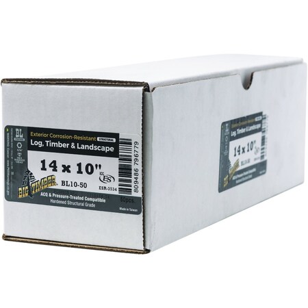 Big Timber No, 14 x 10'' Hex Head Black Structure Screw, 50 Ct. BL1410-50