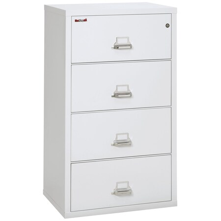 Fireking 4 Drawer, 1 Hr Fire & Impact Rated, 31" Wide Lateral Arctic White 4-3122-CAW