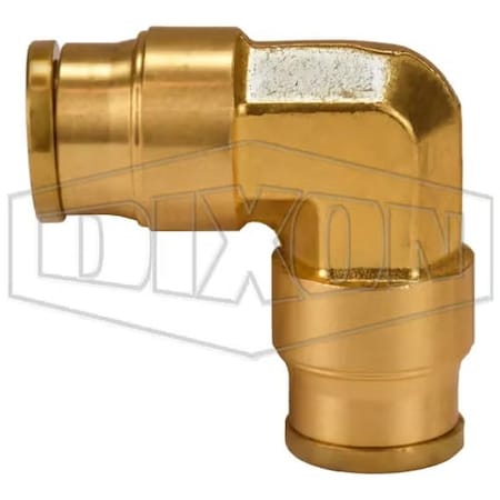 Dixon Push-In Union Elbow, 1/2 in Nominal, Tube, Brass, Domestic 6516