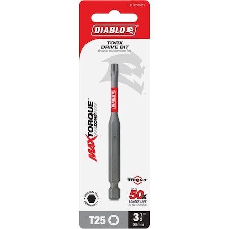Diablo T25 TORX 3-1/2'' Power Impact Screwdriver Bit DT2535P1