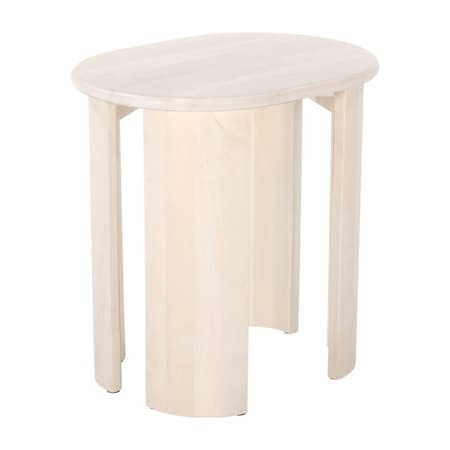 Homeroots 24" Natural Solid Wood Oval End Table 556559