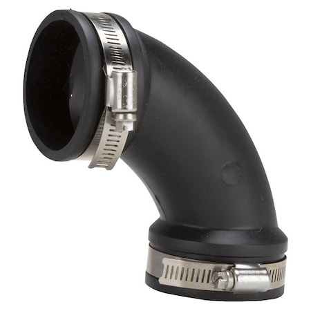 Prosource Qwik Pipe Elbow, 2 in, 90 deg Angle, PVC, Black QL-200