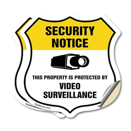 Signmission Security Notice Shield Sign This Propert, 18 inch X 18 inch, Vinyl Decal, 2PK SHI-D-2PACK-18-461