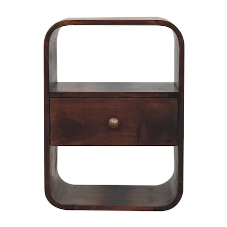 Homeroots 22" Brown Solid Wood One Drawer Nightstand 651752