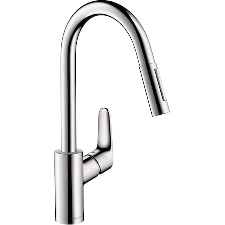 Hansgrohe Focus Higharc Kitchen Faucet, 2-Spray Pull-Down, 1.5 GPM in Chrome 04920000