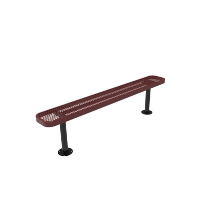 Mytcoat 6ft Outdoor Bench without Back, Surface Mount, Red, Expanded Metal, Textured Coating 804306