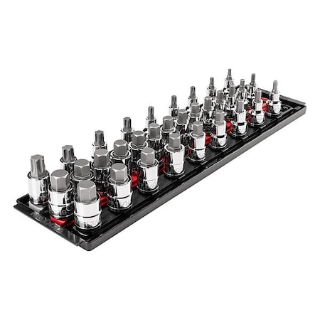 Tekton Socket Set, Steel, 19 3/4 in L SHB92203