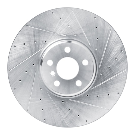 Dynamic Friction Co DFC Brake Rotor - Drilled and Slotted - Silver 631-31132D