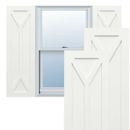 Ekena Millwork True Fit PVC San Carlos Mission Style Fixed Mount Shutters, Unfinished, 18W x 40H, PR TFP001SC18X040UN