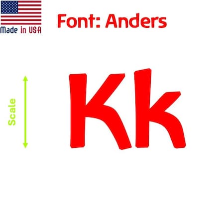 Aacc Self-Adhesive Vinyl Letter: k, Scale: 7 cm. Color: Red Font: Anders by AACC-Anders-lk-Red-M7x1