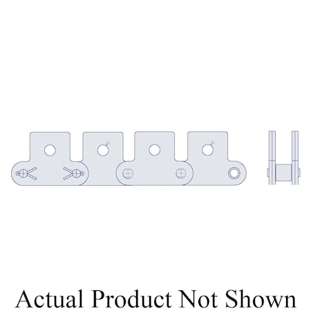 Hkk Chain HKK Double Pitch Riv Standard Conveyor w/K-2 Att Every 2nd P on Pin Link, 1.25P, .4 Dia x 3/8 W DC050RSK1EV