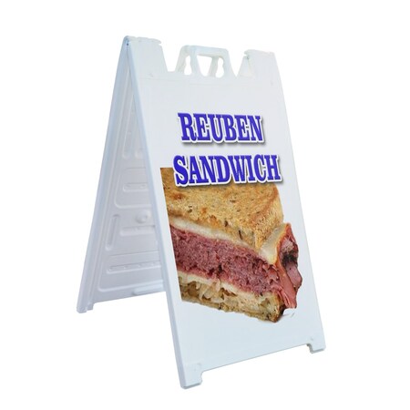 Signmission Reuben Sandwich, A-Frame & 2 Decals Installed, Heavy-Duty Plastic Frame SBHD-D-2436-Reuben Sandwich