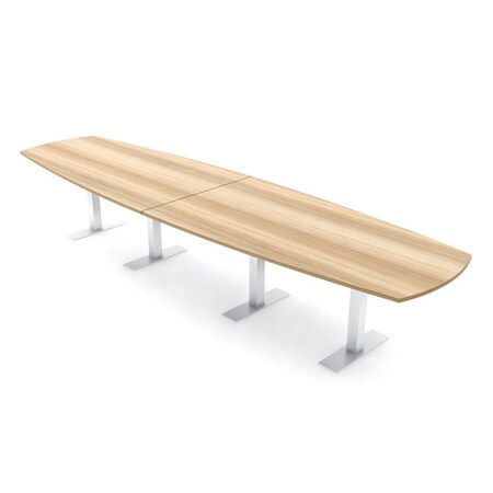 Skutchi Designs Arc Boat Conference Table With Power, 48 in W, 168 in L HAR-ABOT-48X168-T-K525-NA