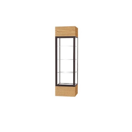 Ghent Lighted Floor Display Case 24x72x24, Clear, Bronze 4124CB-BZ-LV