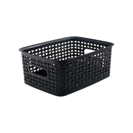 Thinkspace Plastic Weave Bin, Small, Black 36000