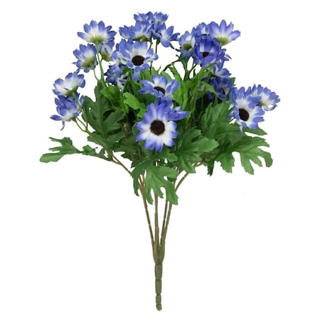 Allstate 15 in. Cineraria Daisies Artificial Silk Floral Bouquet Flowers, Blue 35163946