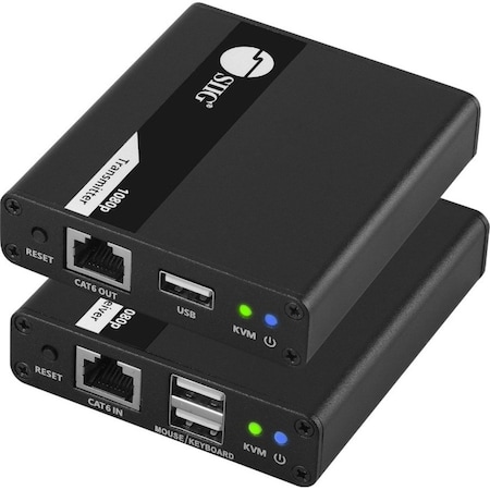 Siig 1080p HDMI USB KVM Over Cat6 Extender - 70m - Supports PCM 2/5.1/7.1, Dolby & DTS 5.1 CE-H27411-S1