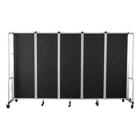 National Public Seating Room Divider, 6 ft H, 118" W, Black RDG6-5PT10