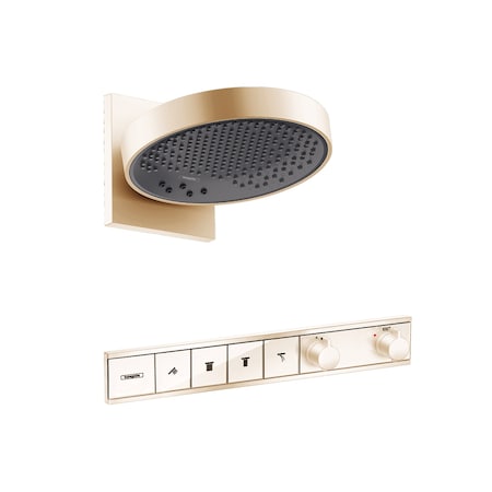 Hansgrohe Showerhead 250 3-Jet, 2.5 GPM w/ RainSelect ThermostatiTrim for 4 Functions in Brushed Bronze 04863140