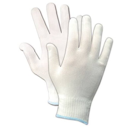 Magid Nylon, 9 in L, White, Small, 12 PK 31NYS