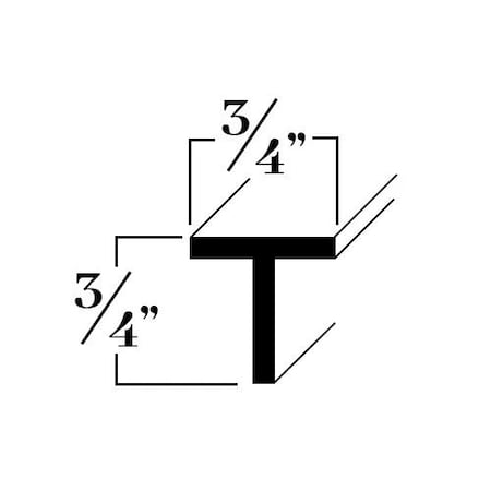 Brunner Aluminum "T" Channel 3/4" x 3/4" x 1/8" Thick, 6063-T5 12 Feet Satin Anodized T41212 S12