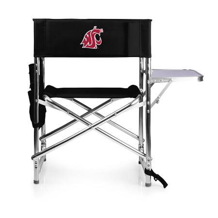 Picnic Time Family Of Brands NCAA Washington State Cougars Sports Chair with Side Table - Beach Chair 809-00-179-634-0