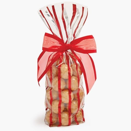 Nashville Wraps Red Stripe 1.4 mil Cello Bags, 2.75x2x10.5, 100PK 96522