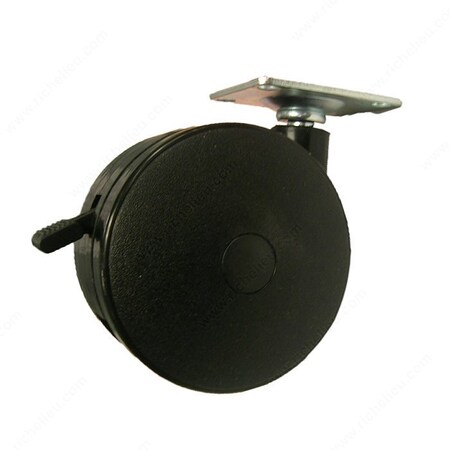 Richelieu Furniture Caster, Swivel with Brake, with Plate, Black 21000290