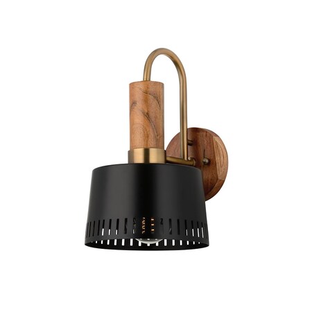 Troy Lighting Memphis 1 Light Wall Sconce 8 In. Patina Brass B8614-PBR/SBK