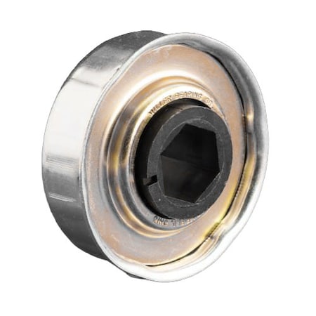 Miller Bearing Conveyor Bearing, Flanged Unground Non-Precision , Carbon Steel, 0.6875 in Bore Dia., Hex Bore F-2511-11HVSP-O