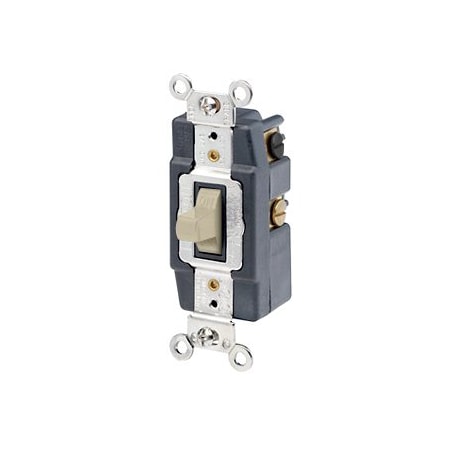 Leviton Toggle Switch, 15 Amp, 120/277 Volt, Ivory 1282-I