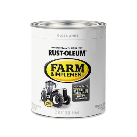 Rust-Oleum Exterior Paint, Gloss, Oil Base, White, 1 qt 280105