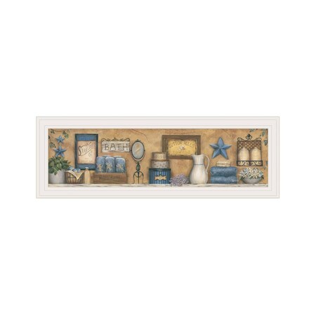 Homeroots Starlight Bath 2 White Framed Print Bathroom Wall Art 406460