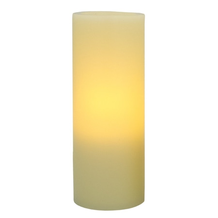 Homeroots 5" Ivory Flameless Pillar Candle 485136