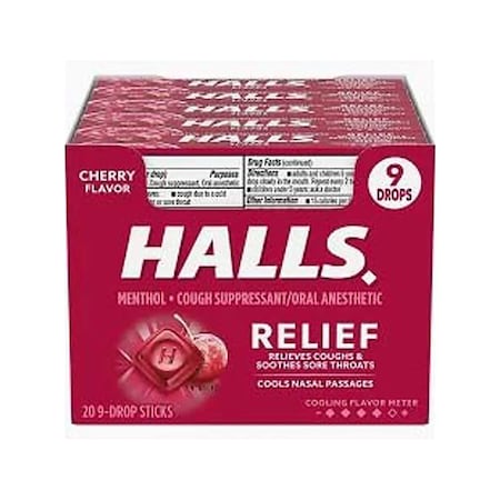 Halls Cough Drops, Cherry, 6.8mg, 180PK 12546005079