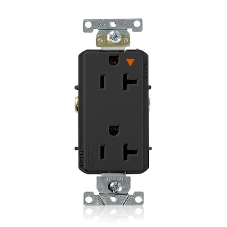 Leviton Receptacle Outlet, 20A, Black, 125V 16362-EIG