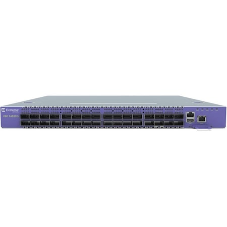 Extreme Networks VSP 7400 32 X 100GBPS QSFP28 PORTS 8-CORE CPU 16GB RAM 128GB SSD SINGLE 750W AC VSP7400-32C-AC-F