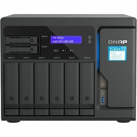 Qnap DESKTOP 8-BAY NAS/ISCSI IP-SAN, INTEL ATOM C5125 PROCESSOR, 8 GB DDR4 RAM,  TS-855X-8G-US