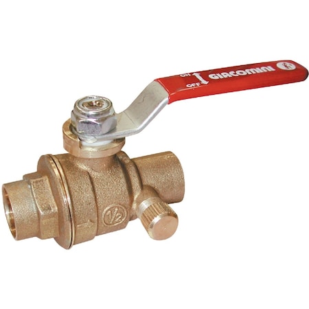 Proline Series ProLine 1/2'' SWT x 1/2'' SWT Brass Ball Valve with Drain 107-553NL